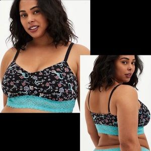 Torrid Sailor’s Mermaid Floral Lightly Padded Lace Cotton Bralette